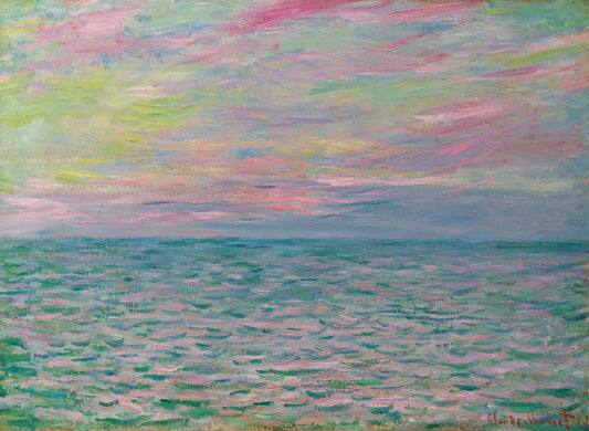 🌅 Pôr do sol em Pourville, mar aberto – Claude Monet (1882)