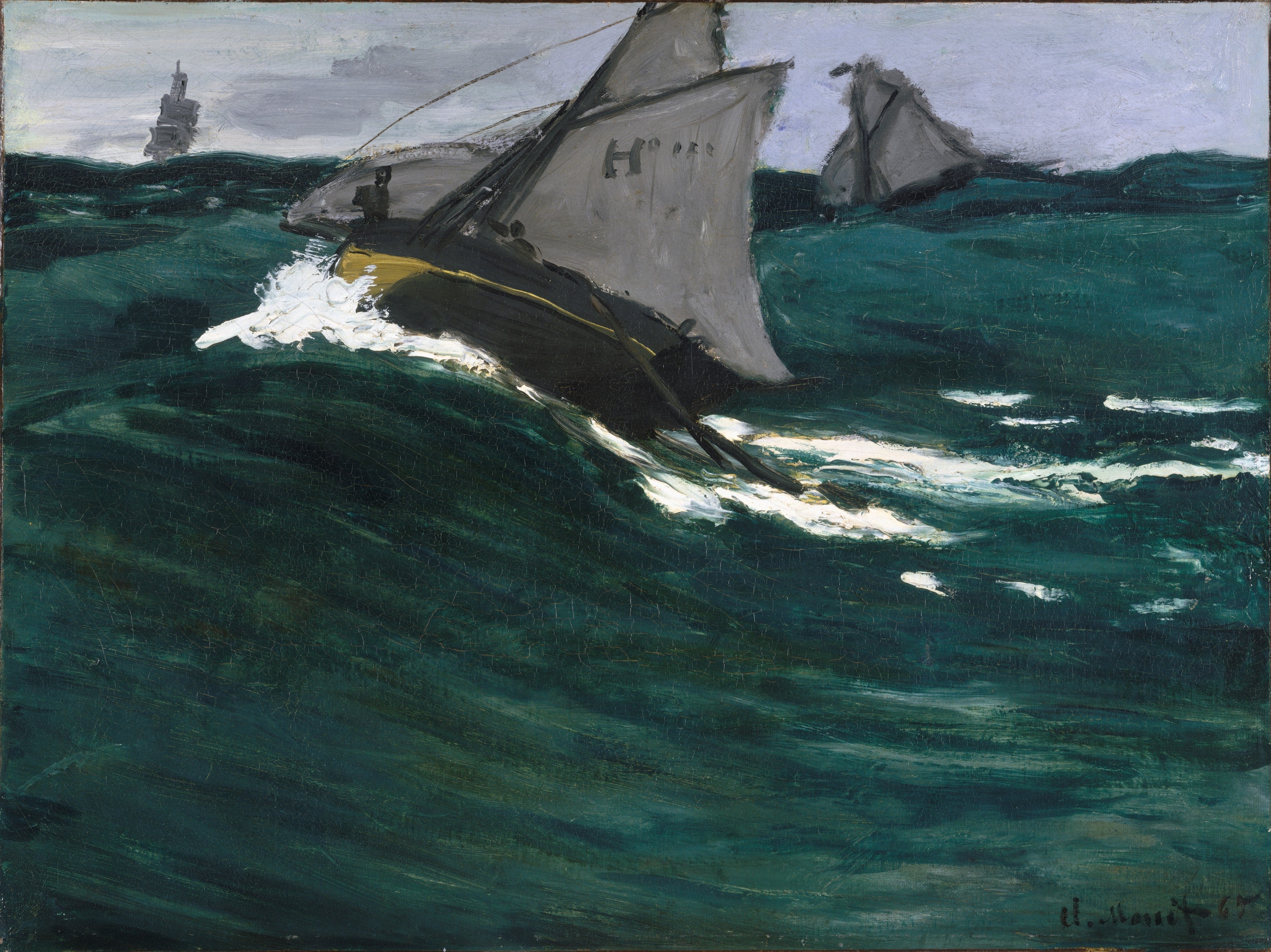 Reproduction du tableau « La Vague verte - Claude Monet » par Alpha Reproduction en peinture à l’huile
