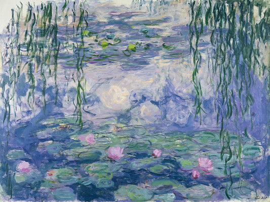 🌸 Ninféias e salgueiros chorões – Monet, por volta de 1916-1919
