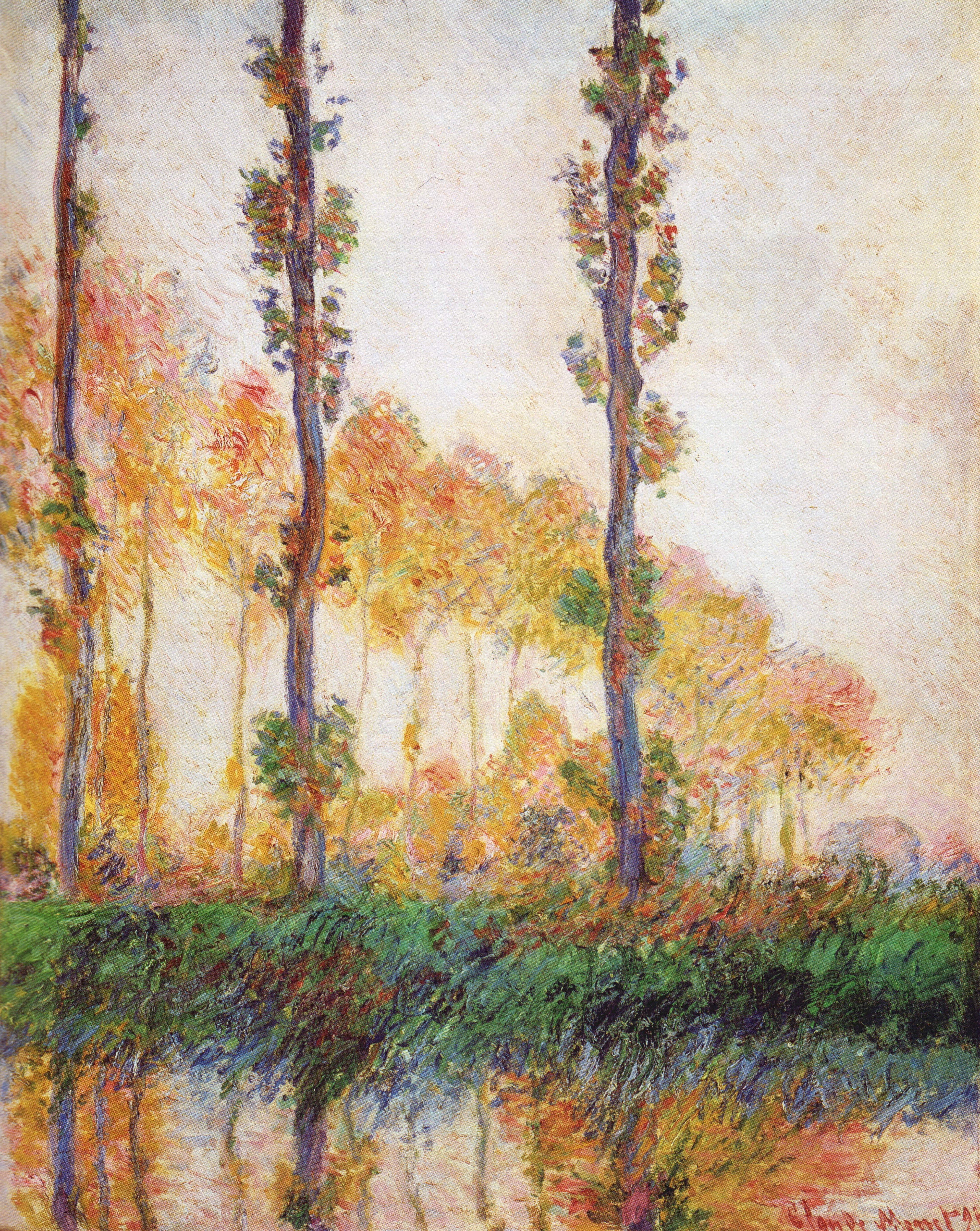 Reproduction du tableau « Les Trois arbres, automne - Claude Monet » par Alpha Reproduction en peinture à l’huile