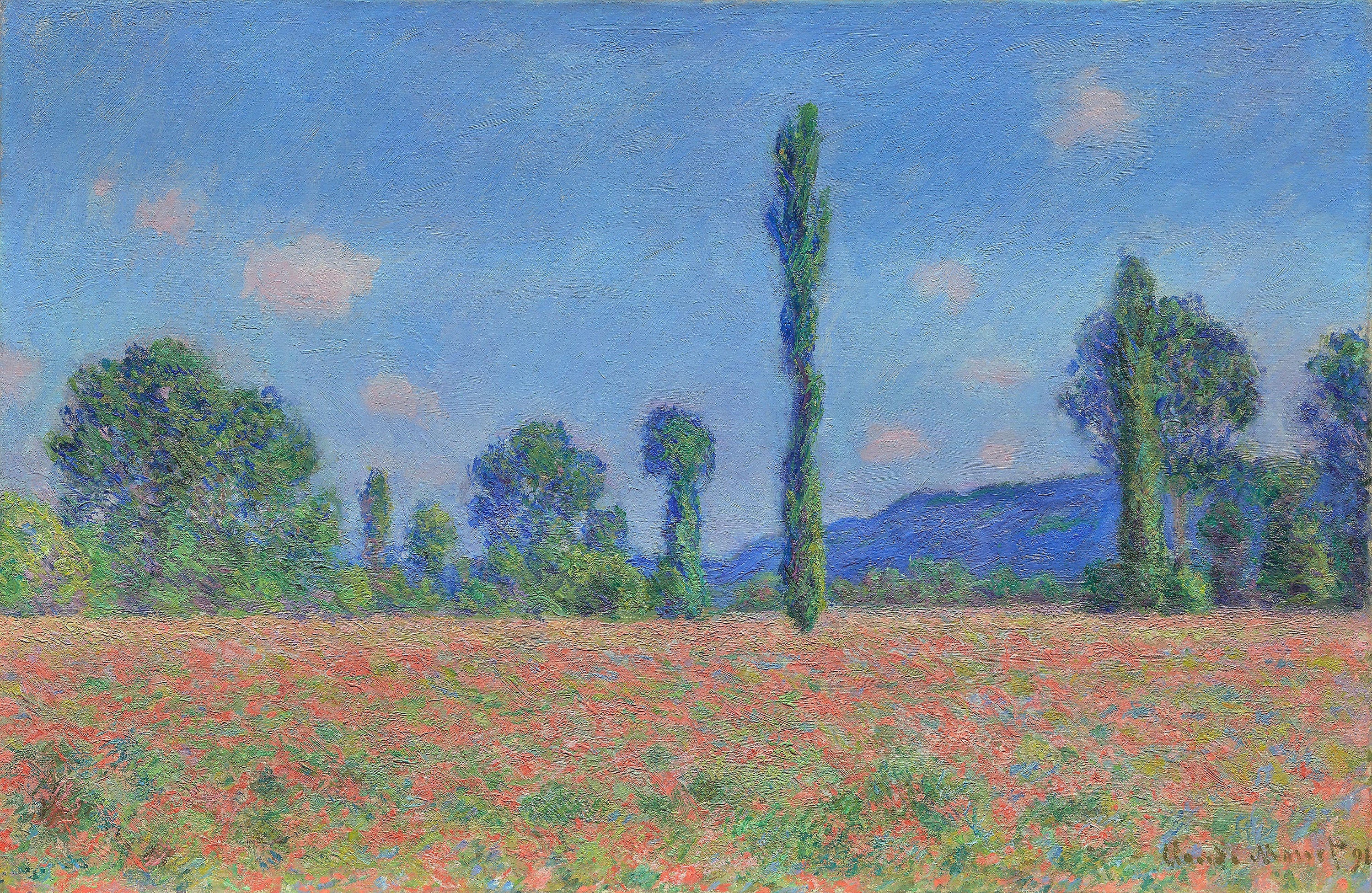 Reproduction du tableau « Champ de coquelicots à Giverny - Claude Monet » par Alpha Reproduction en peinture à l’huile