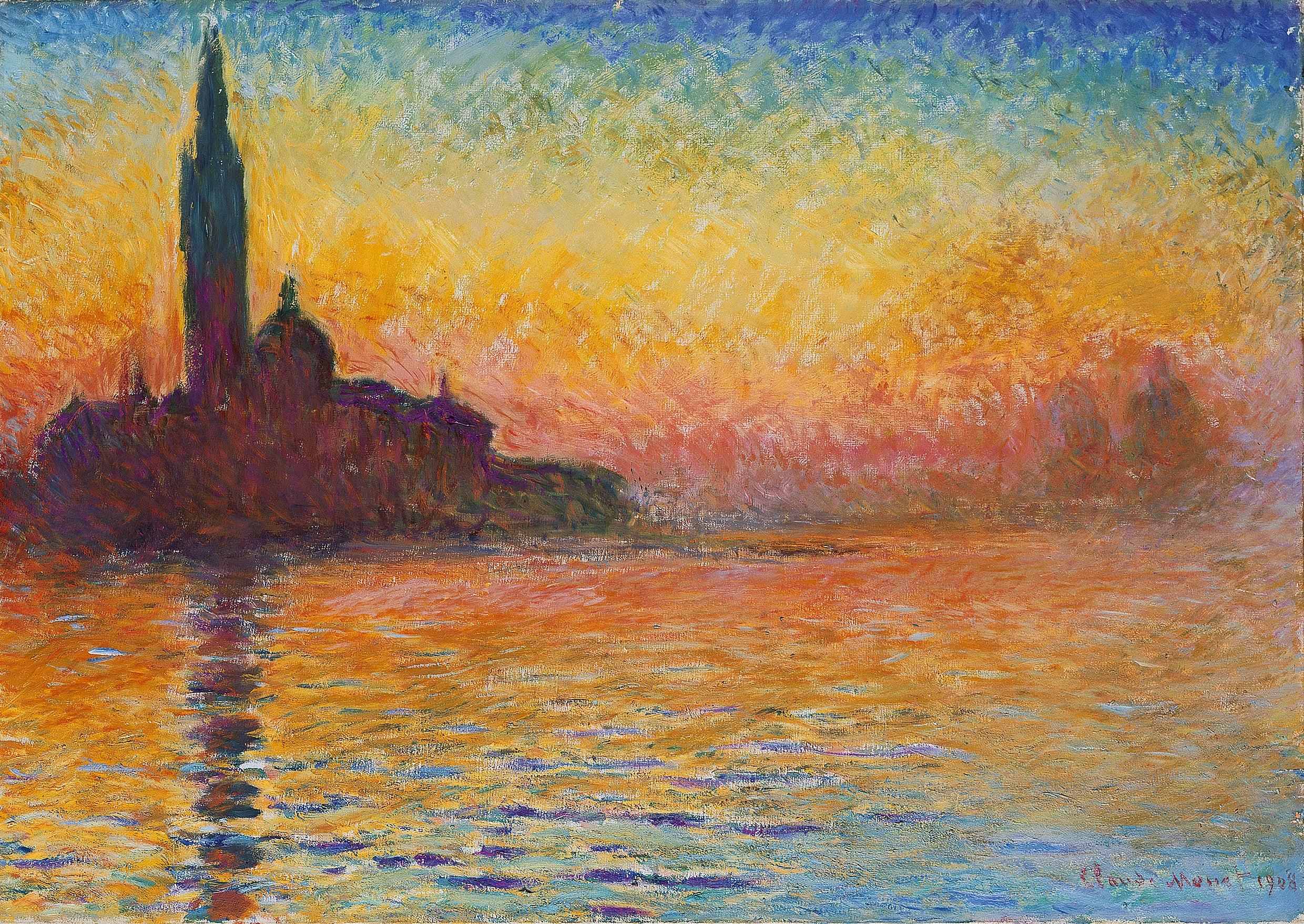 Reproduction du tableau « San Giorgio Maggiore au crépuscule - Claude Monet » par Alpha Reproduction en peinture à l’huile