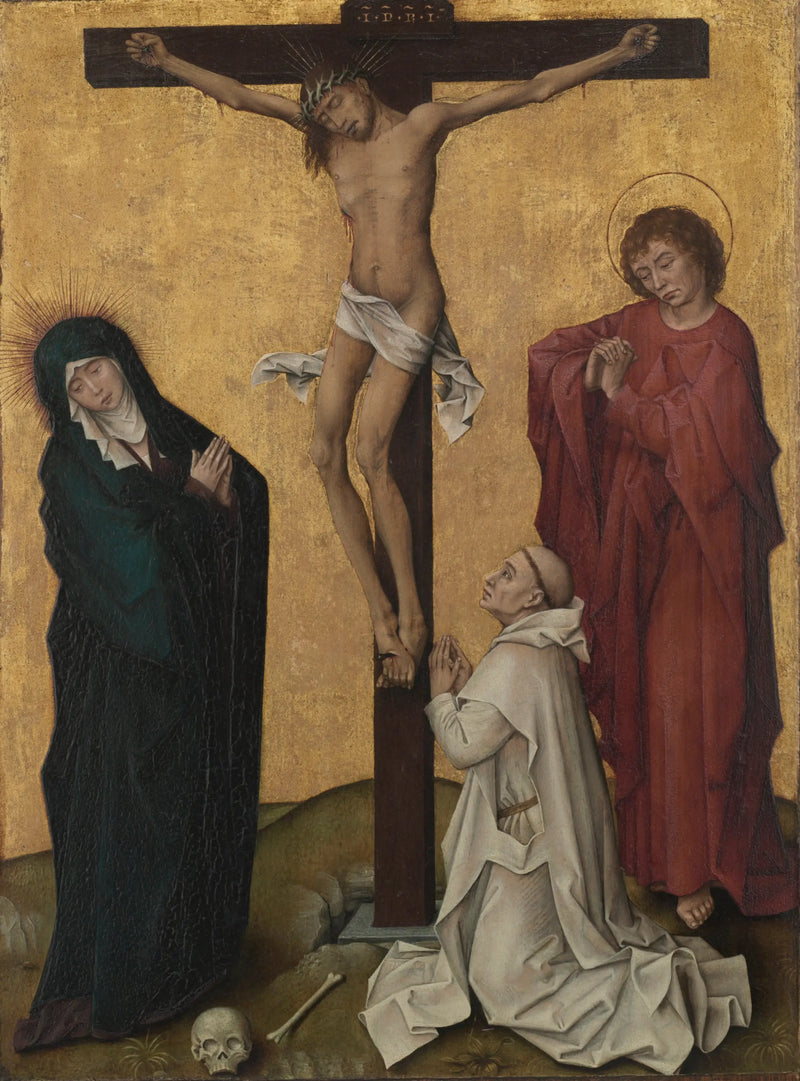 A Crucificação com um monge cartuxo - Rogier van der Weyden