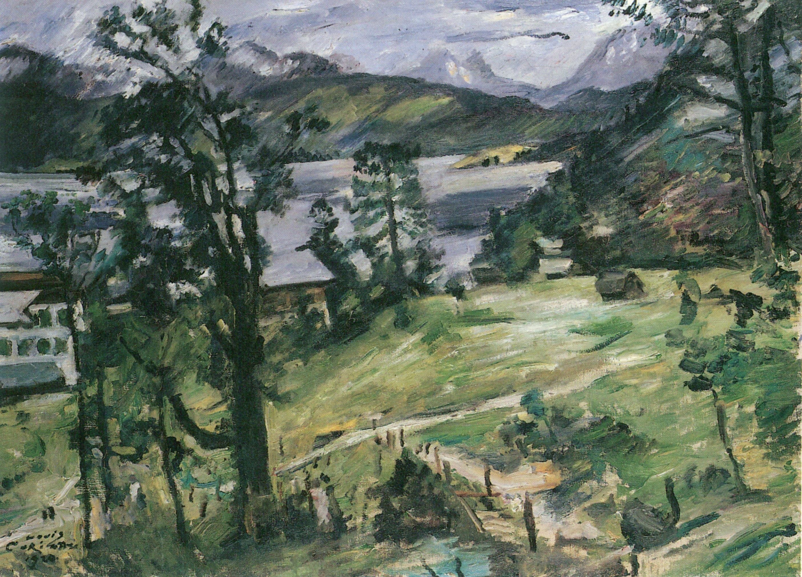 Paysage du Walchensee avec des mélèzes - Lovis Corinth
