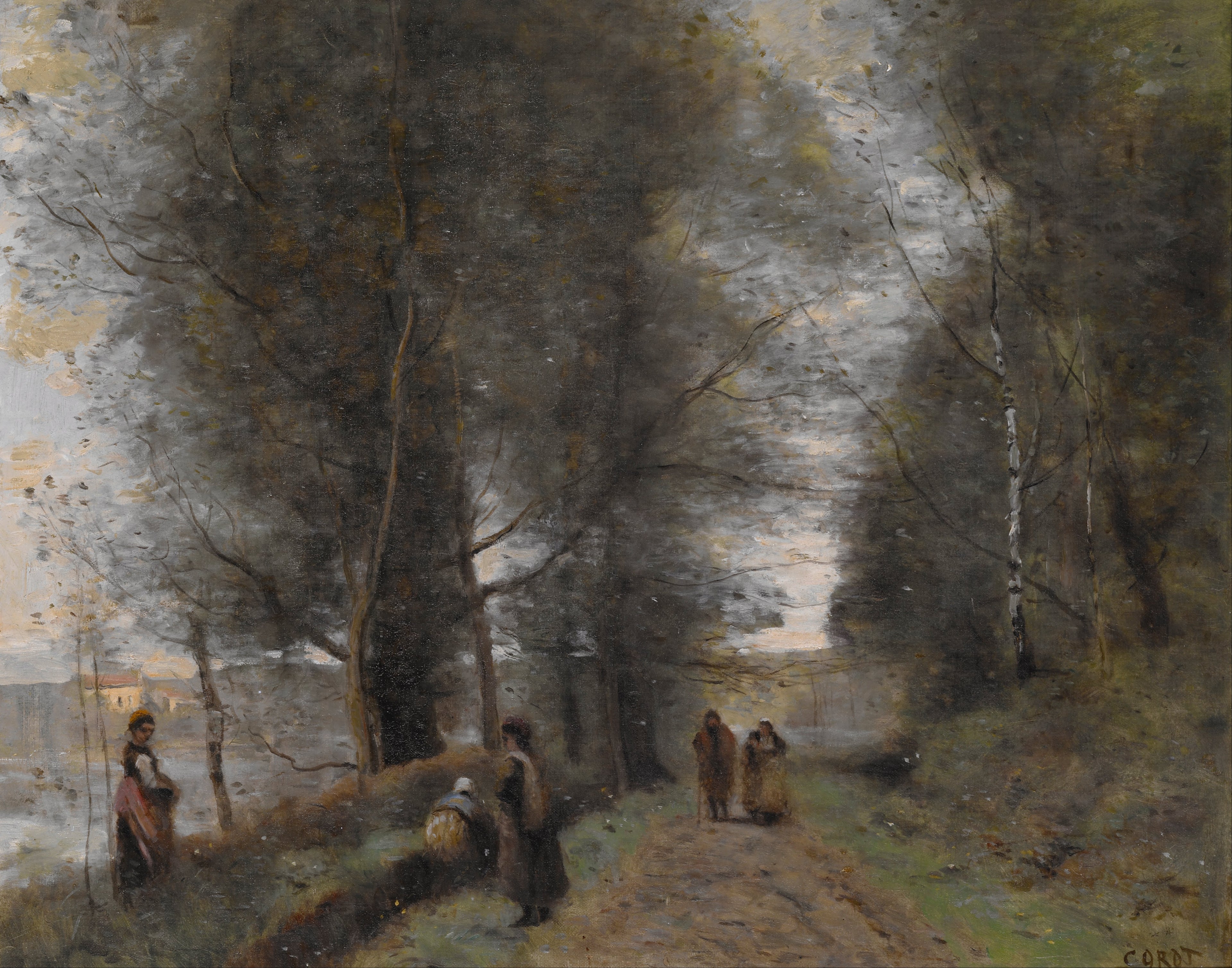Ville d'Avray, sentier forestier bordant l'étang - Jean-Baptiste Camille Corot
