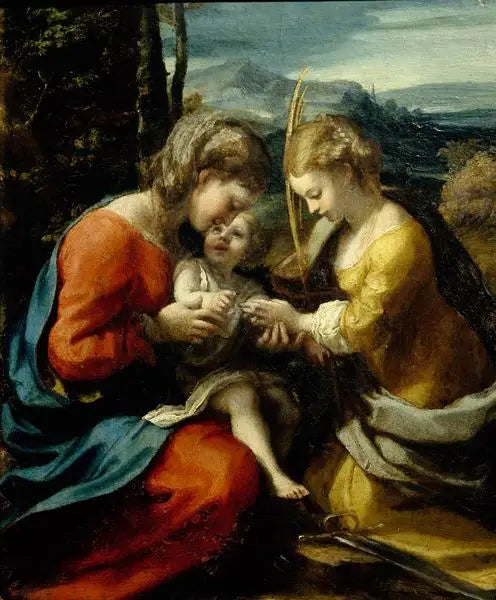 Casamento Místico de Santa Catarina de Alexandria (Museu Capodimonte) - Antonio da Correggio