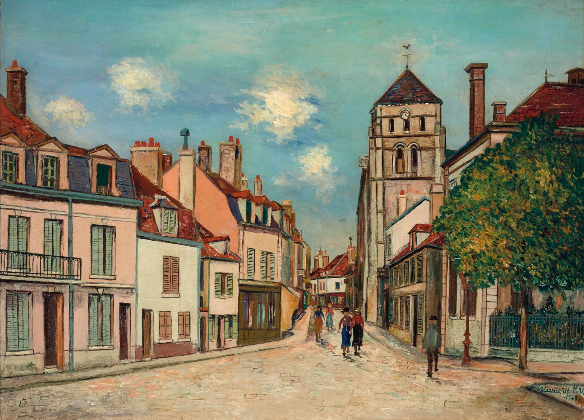 Cosne (Nièvre), Église et rue Saint-Jacques - Maurice Utrillo