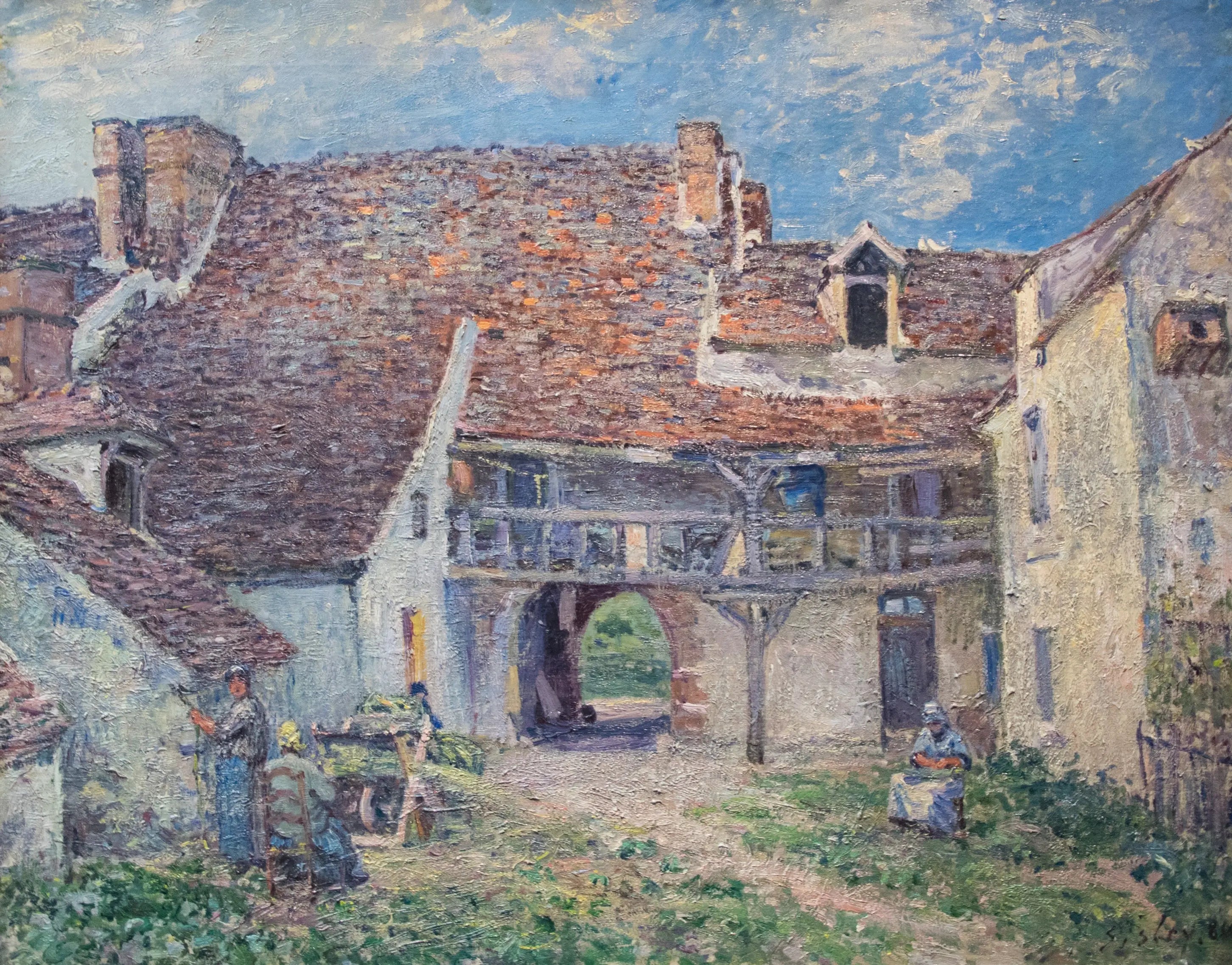 Reproduction du tableau « Cour de ferme à Saint-Mammès - Alfred Sisley » par Alpha Reproduction en peinture à l’huile