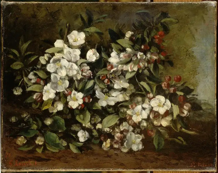 Ramo de macieira em flor - Gustave Courbet