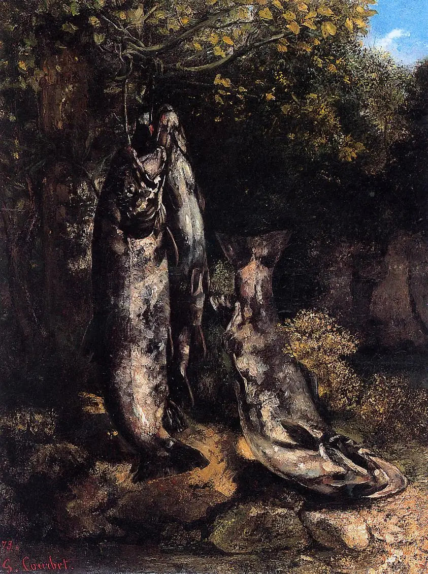 Les trois truites de la Loue - Gustave Courbet - Alpha Reproduction