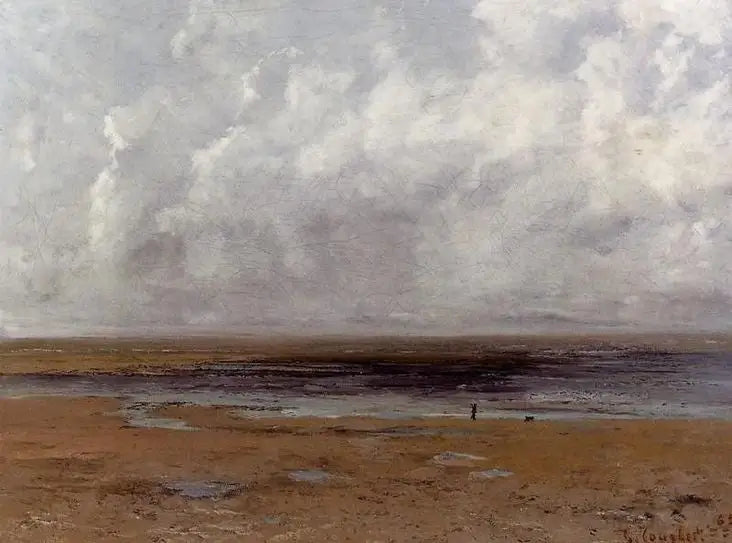 A Praia de Trouville na maré baixa - Gustave Courbet
