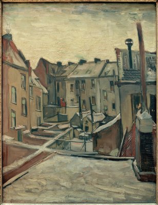 🏙️ Pátio de recreio em Antuérpia – Vincent van Gogh (1885–1886)