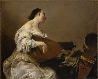 Femme jouant du luth - Giuseppe Maria Crespi