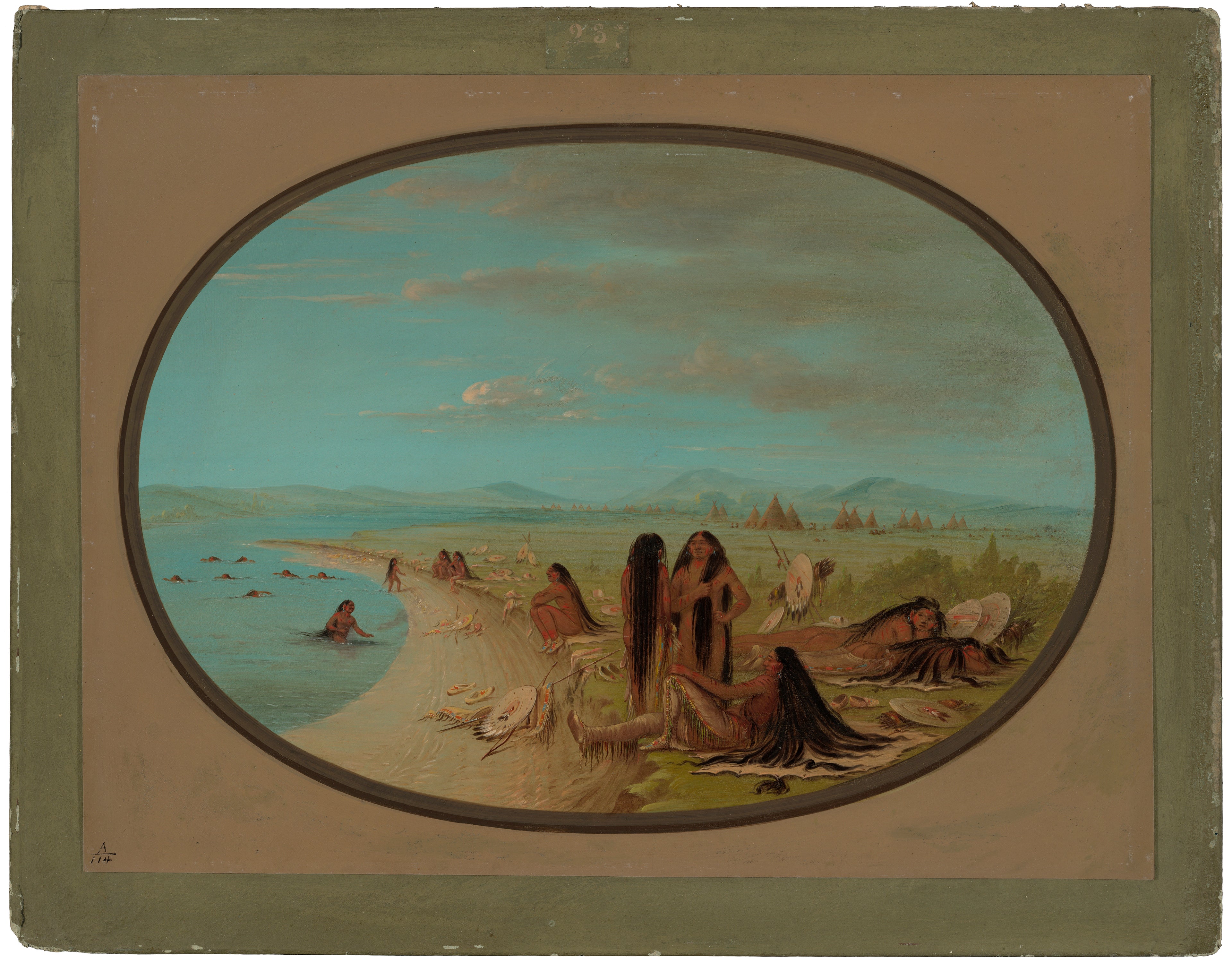 Bain des guerriers corbeaux - George Catlin