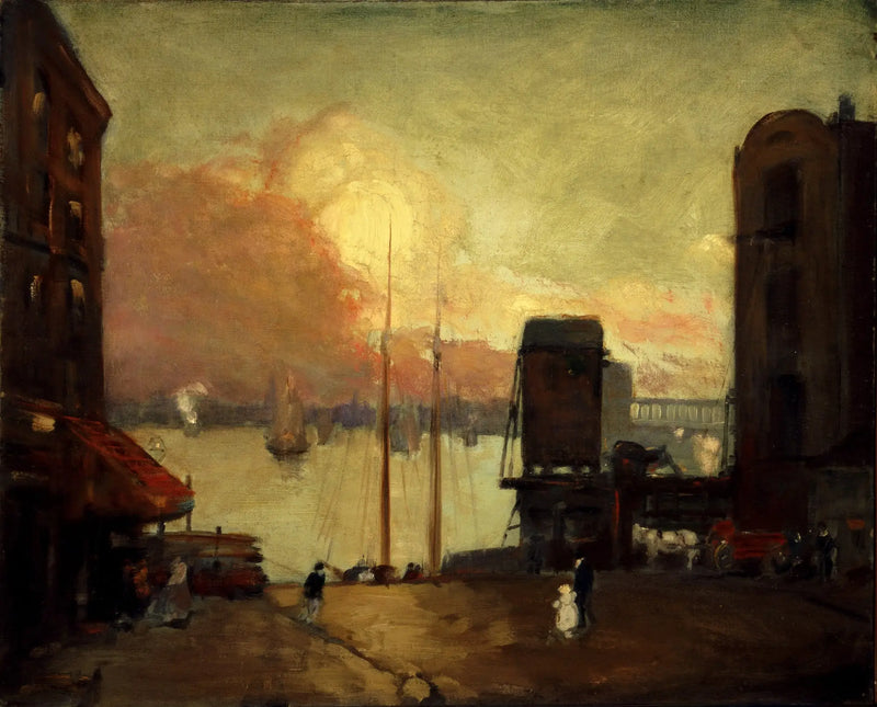 Nuvens cúmulus, East River - Robert Henri
