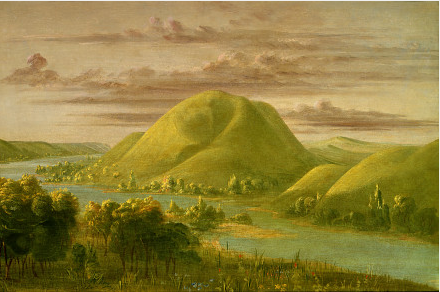 Curieuses falaises herbeuses, rivière Saint-Pierre - George Catlin