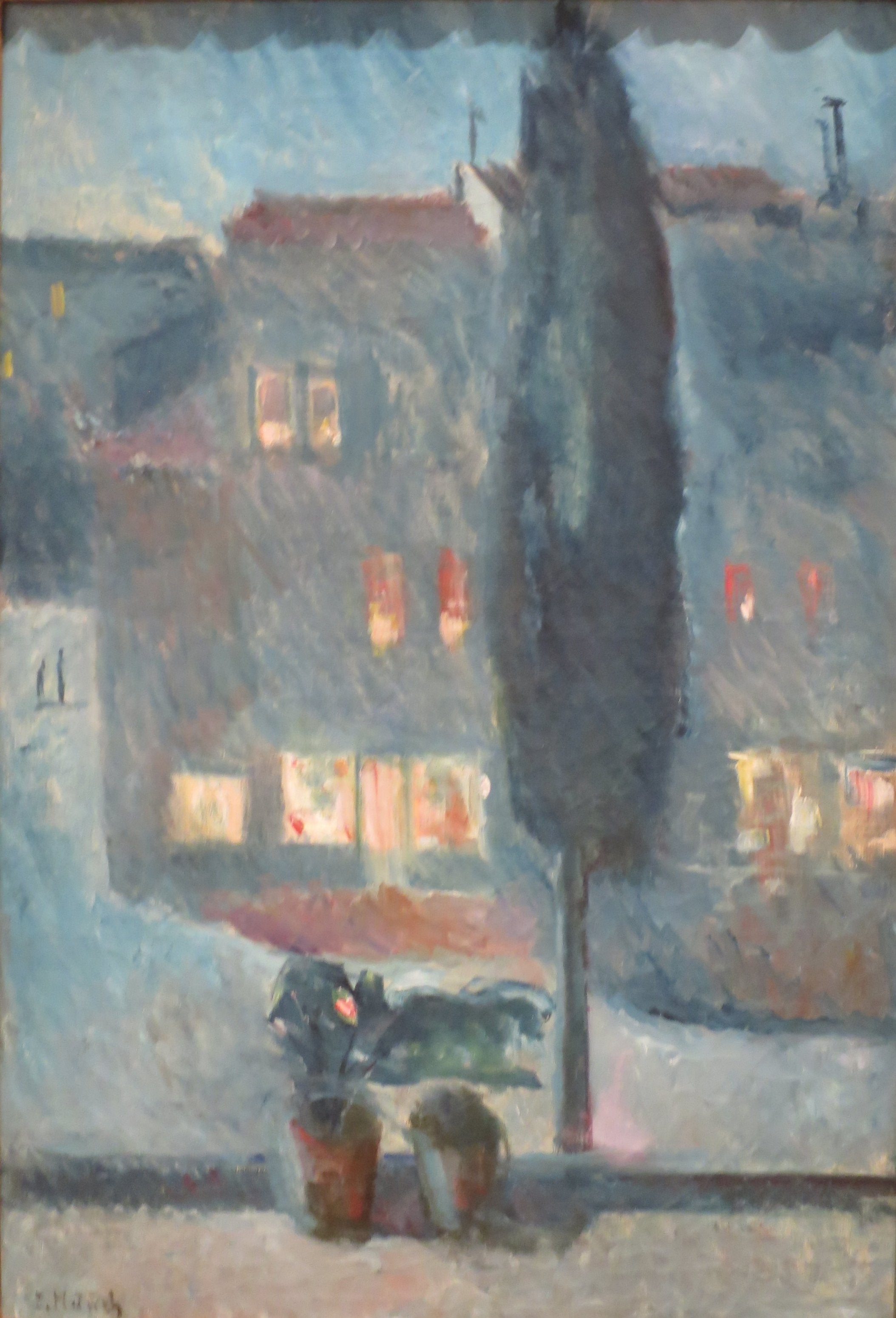 Reproduction du tableau « Cyprès au clair de lune - Edvard Munch » par Alpha Reproduction en peinture à l’huile