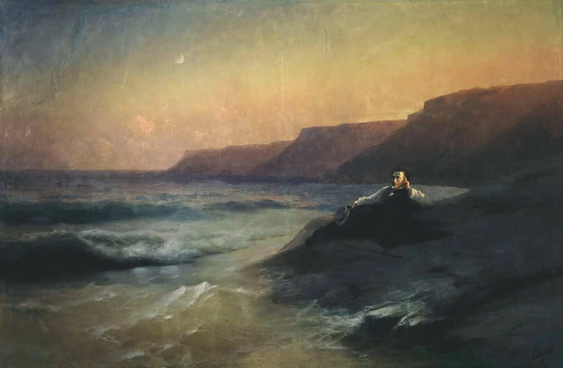Alexandre Pouchkine na costa do Mar Negro - Ivan Aivazovski