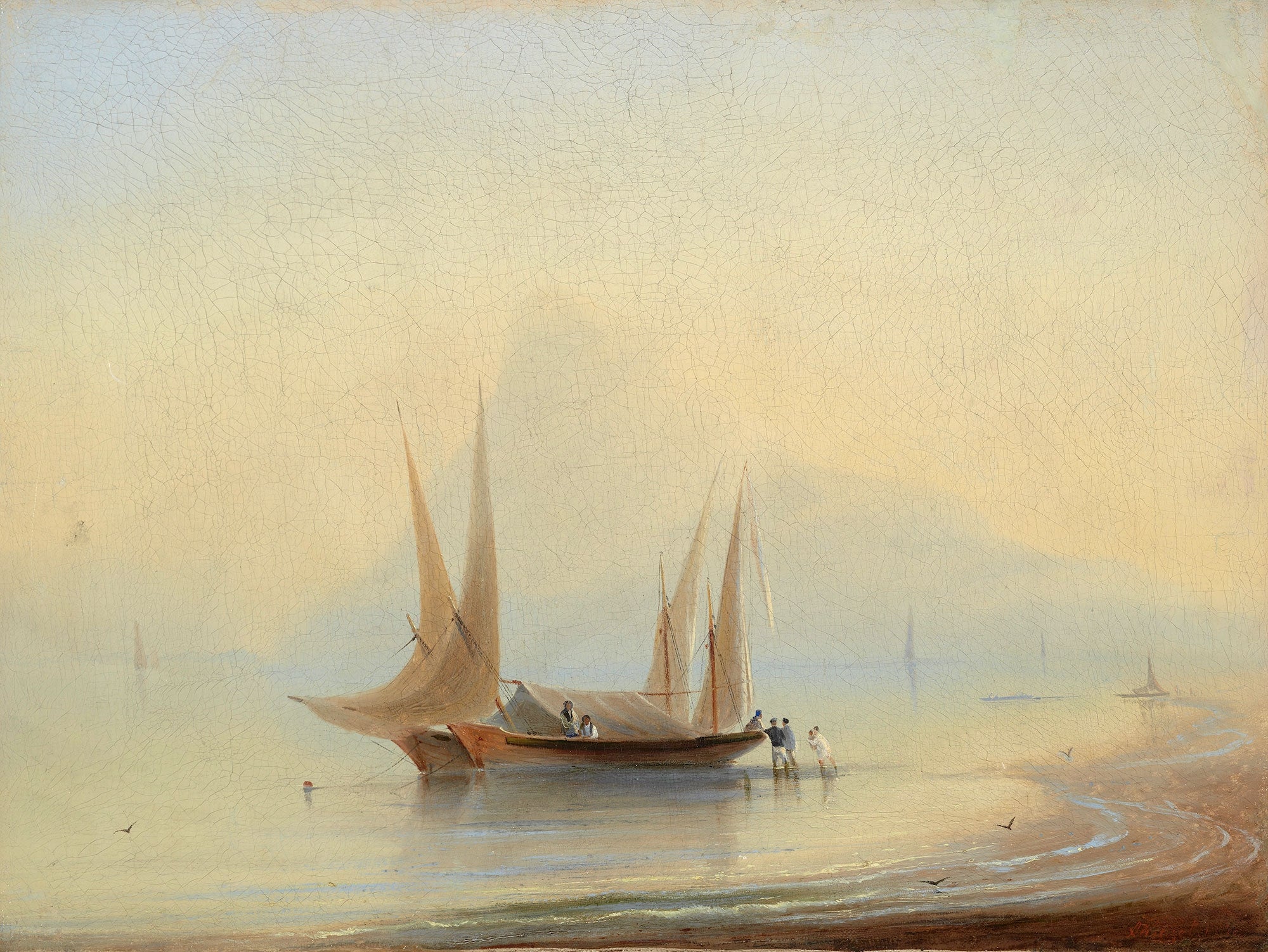 Péniche au bord de la mer - Ivan Aïvazovski