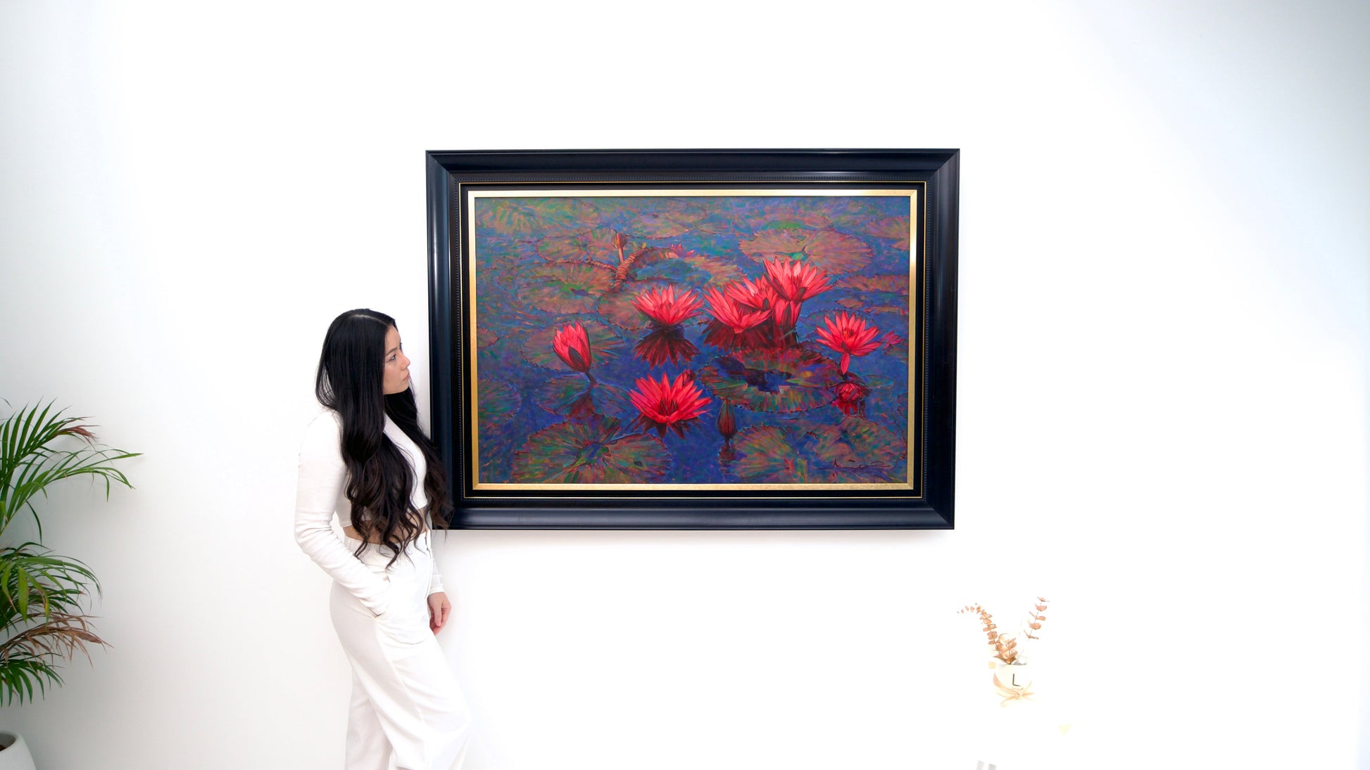 Pink Lotus – Somchai | 80 x 120 cm Reproductions de tableaux à la peinture à l’huile