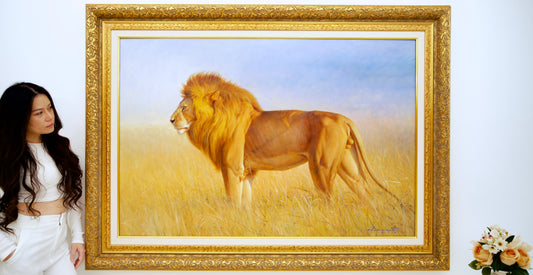 Leão na Savana – Somchai | 150 x 100 cm