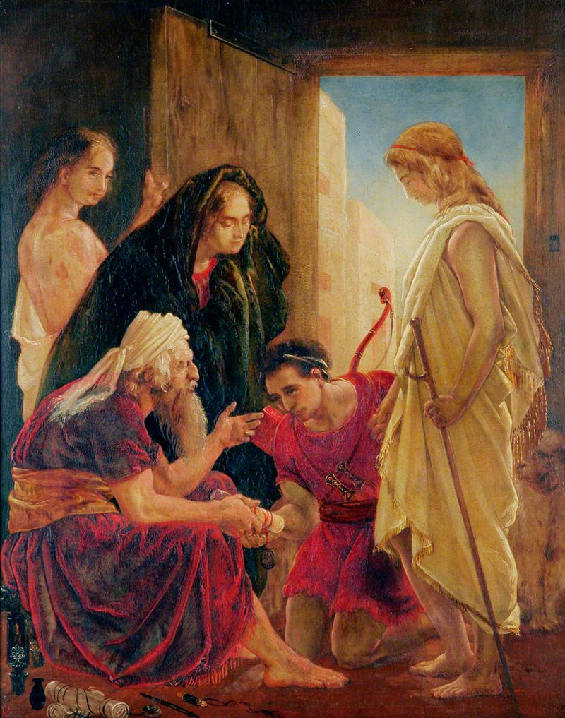 Tobias na casa de seu pai e de sua mãe - Dante Gabriel Rossetti