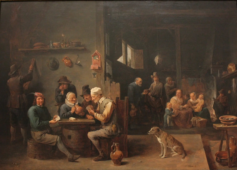 Parte de cartas em um hotel - David Teniers, o Jovem