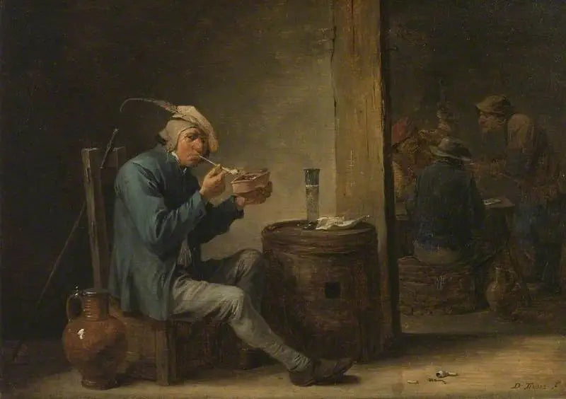 Camponês fumando em um interior (Passeios flamencos, Interior) - David Teniers o Jovem