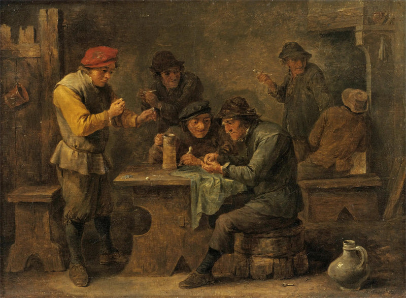 Camponeses jogando dados - David Teniers o Jovem