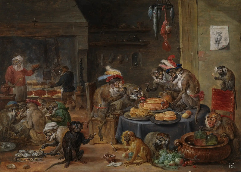 O banquete dos macacos - David Teniers Júnior