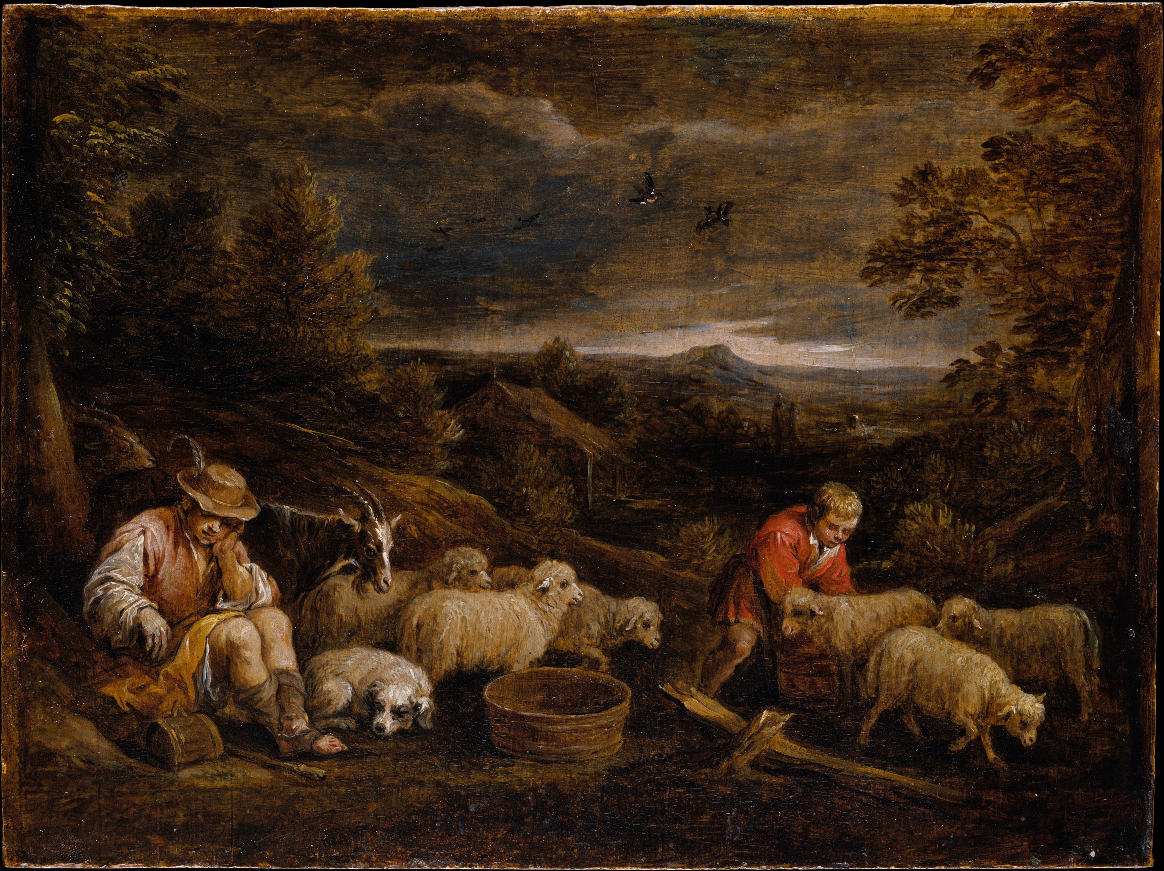 Bergers et moutons - David Teniers le Jeune