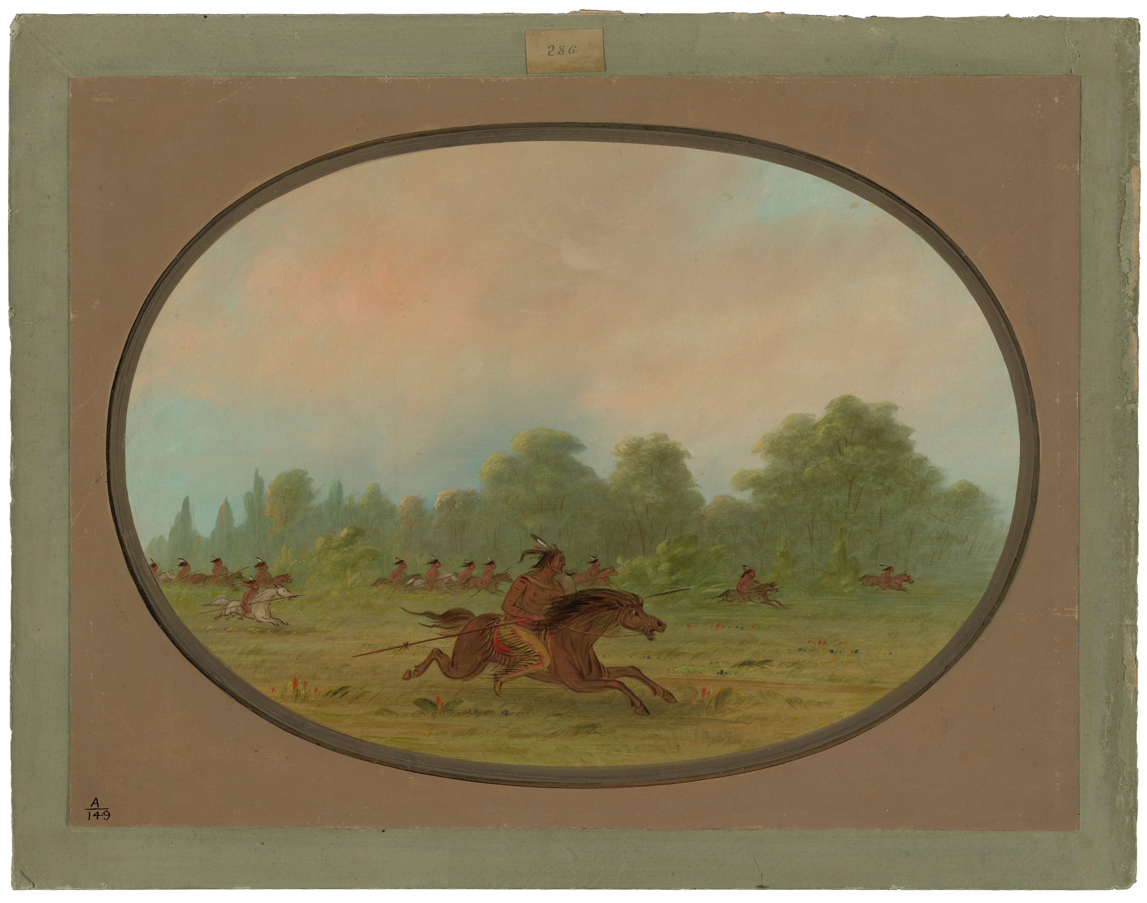 Défilé d'un groupe de guerre camanchee - George Catlin