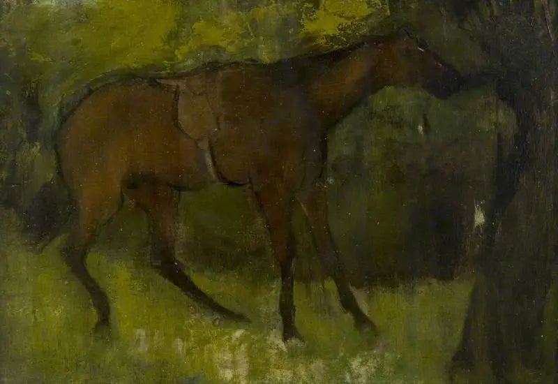 Cavalo amarrado a uma árvore - Edgar Degas