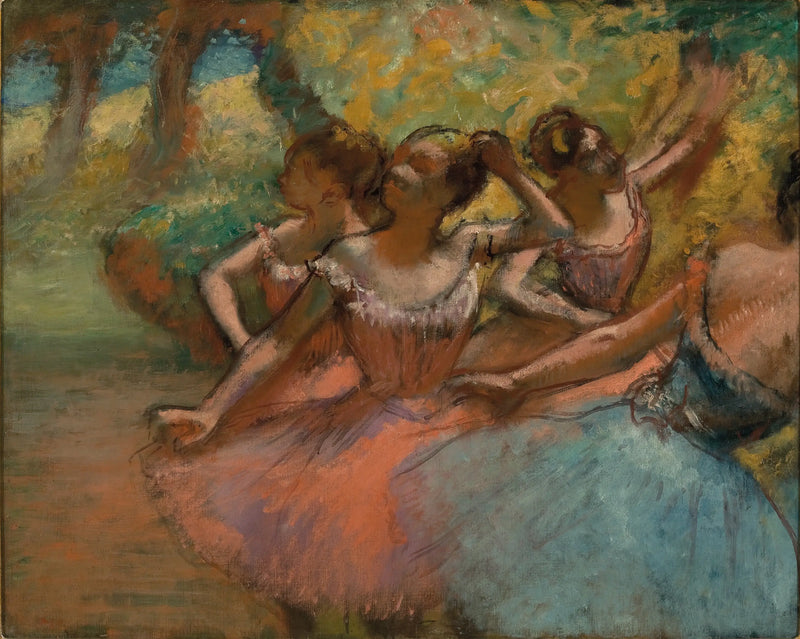Quatro bailarinas no palco - Edgar Degas