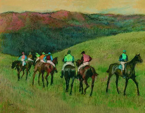 Cavalos de corrida em uma paisagem - Edgar Degas