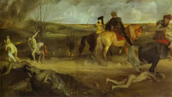Reproduction du tableau « Scène de guerre au Moyen Âge - Edgar Degas » par Alpha Reproduction en peinture à l’huile