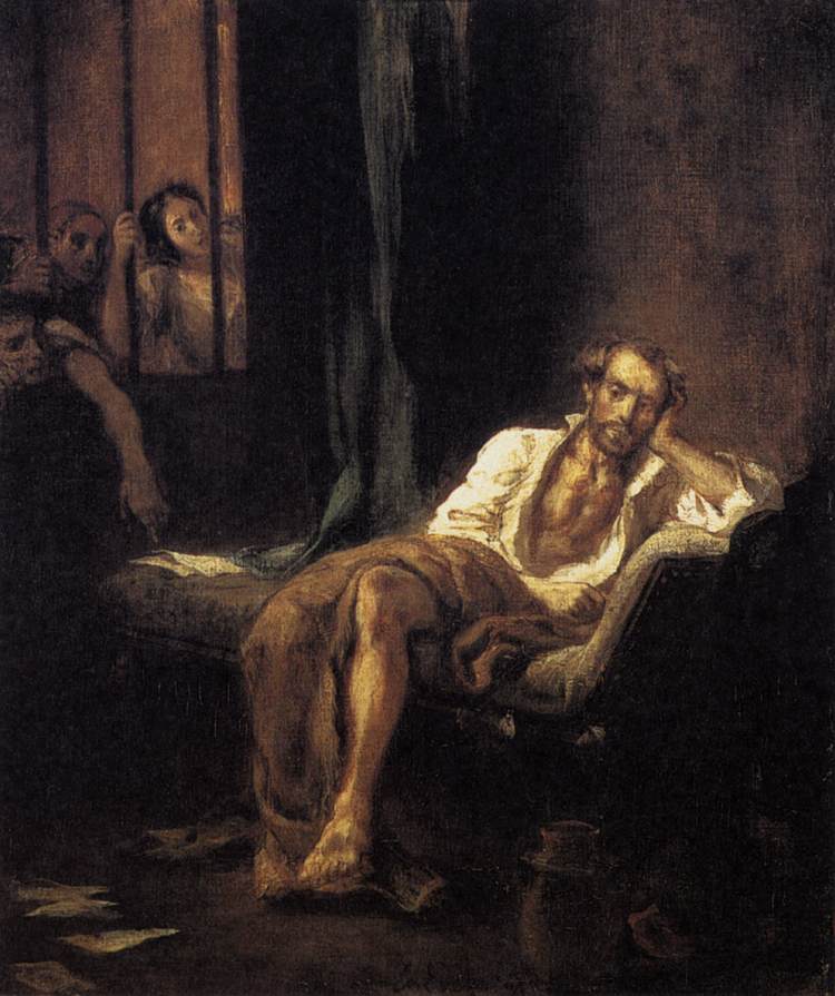 Reproduction du tableau « Tasse à l'hôpital de St Anne Ferrara - Eugène Delacroix » par Alpha Reproduction en peinture à l’huile