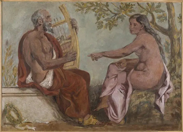 Reproduction du tableau « Anacréon et une jeune fille - Eugène Delacroix » par Alpha Reproduction en peinture à l’huile