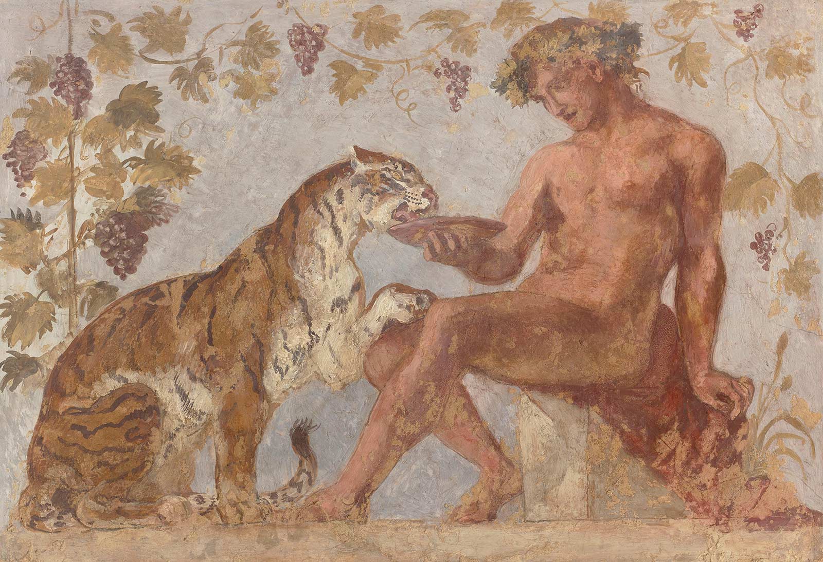 Reproduction du tableau « Bacchus et un tigre - Eugène Delacroix » par Alpha Reproduction en peinture à l’huile