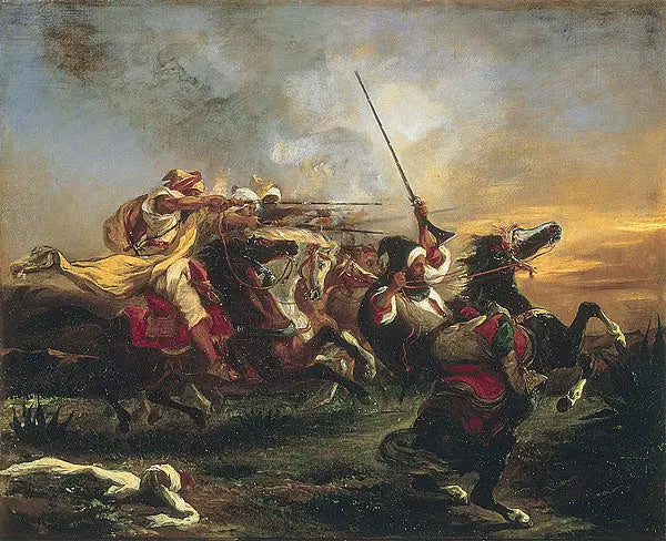Exercícios militares dos marroquinos - Eugène Delacroix