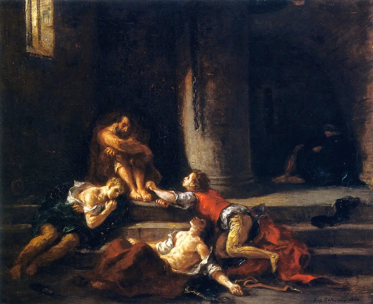 Reproduction du tableau « Ugolin et ses fils - Eugène Delacroix » par Alpha Reproduction en peinture à l’huile