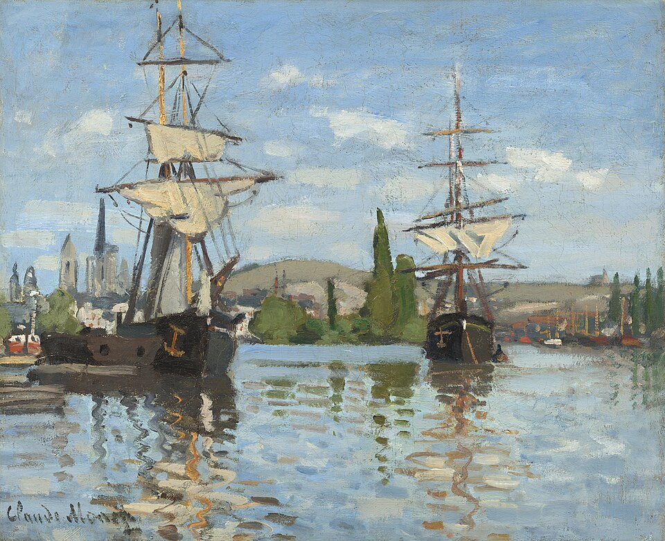 Barcos em Rouen no Sena - Claude Monet