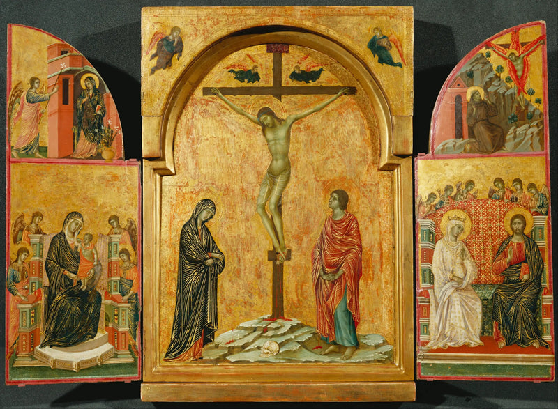 Triptyque : Crucificação e outras cenas - Duccio di Buoninsegna