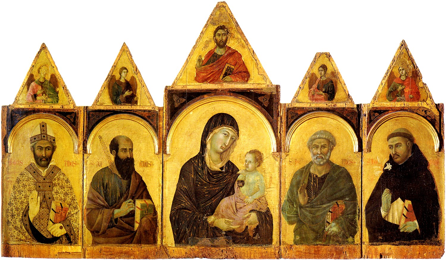 La Vierge à l'Enfant avec des saints - Duccio di Buoninsegna