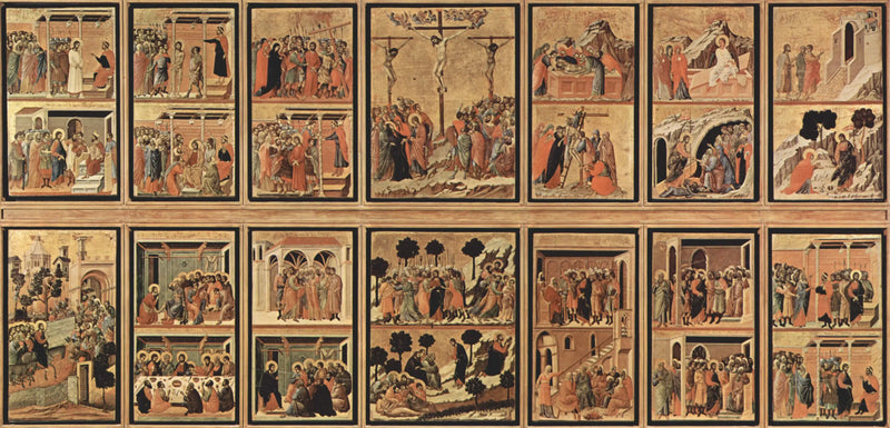 Reconfiguração da parte de trás do retábulo da Maestà de Siena - Duccio di Buoninsegna