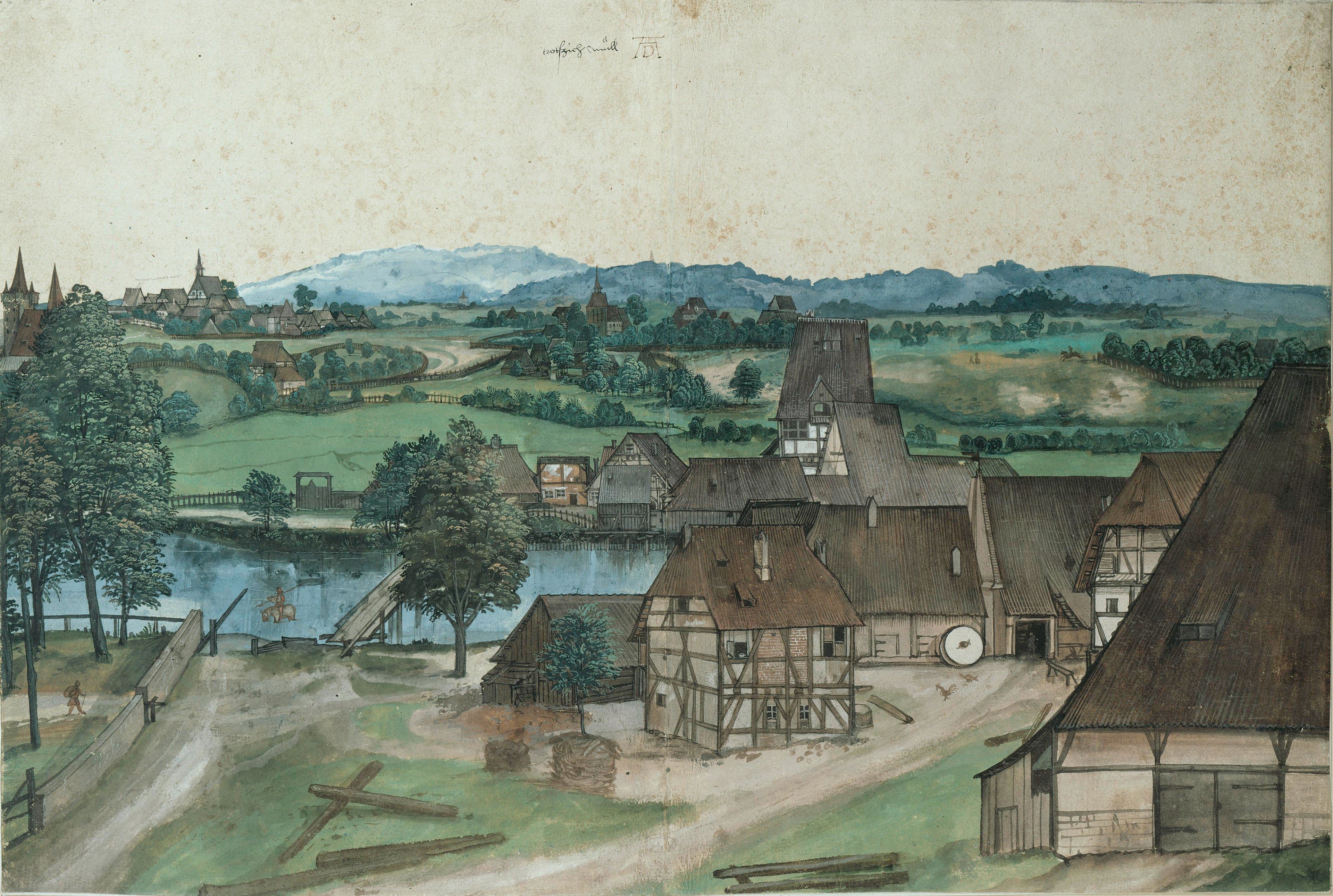 A Tréfilerie sobre o Pegnitz, perto de Nuremberg - Albrecht Dürer