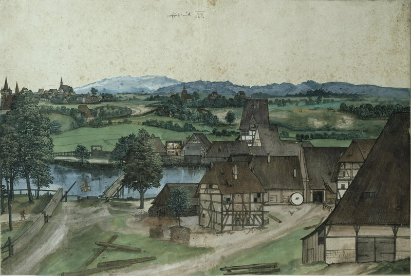 A Tréfilerie sobre o Pegnitz, perto de Nuremberg - Albrecht Dürer