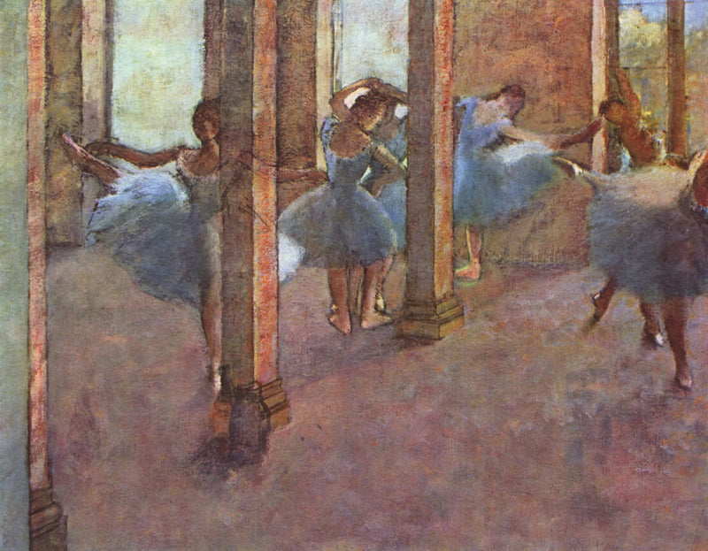 Dançarinos treinando no Foyer - Edgar Degas