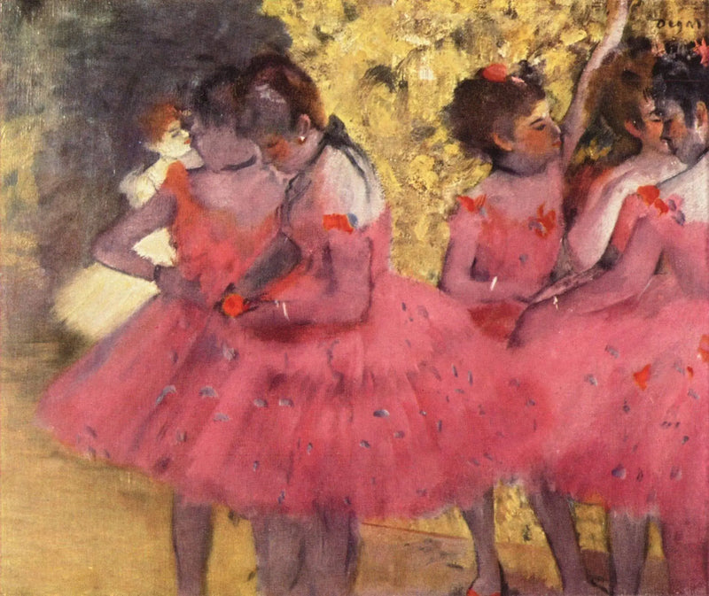 Bailarinas em saias vermelhas - Edgar Degas