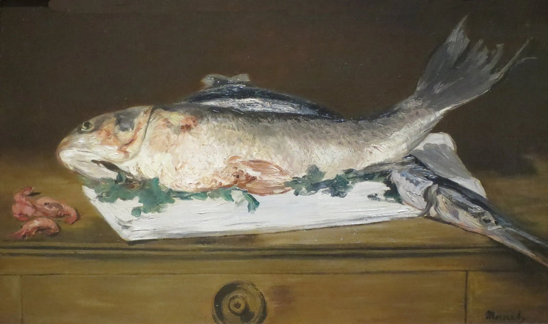 Salmão, lucioperca, camarões - Édouard Manet